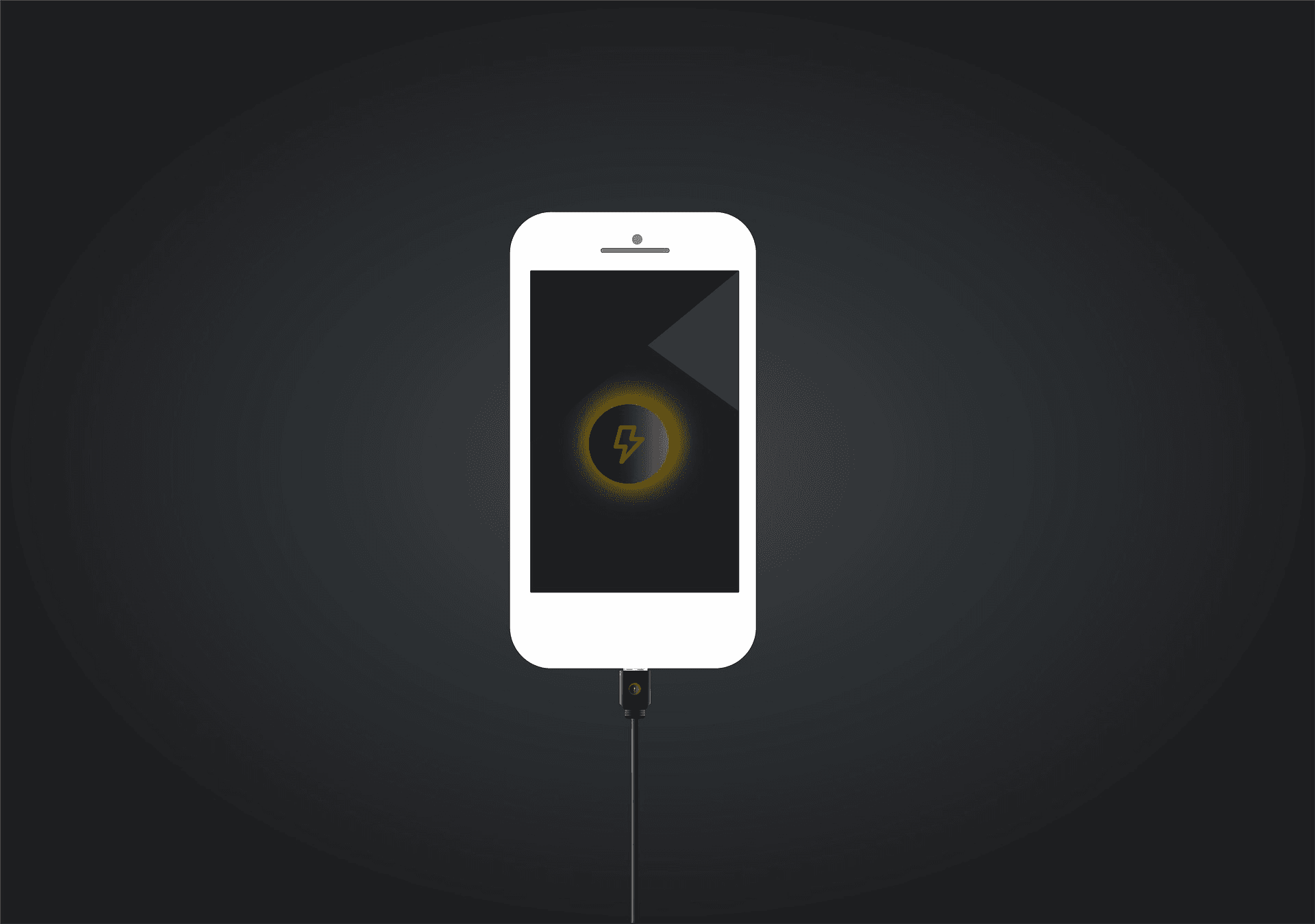 Illustration av en mobiltelefon som laddas