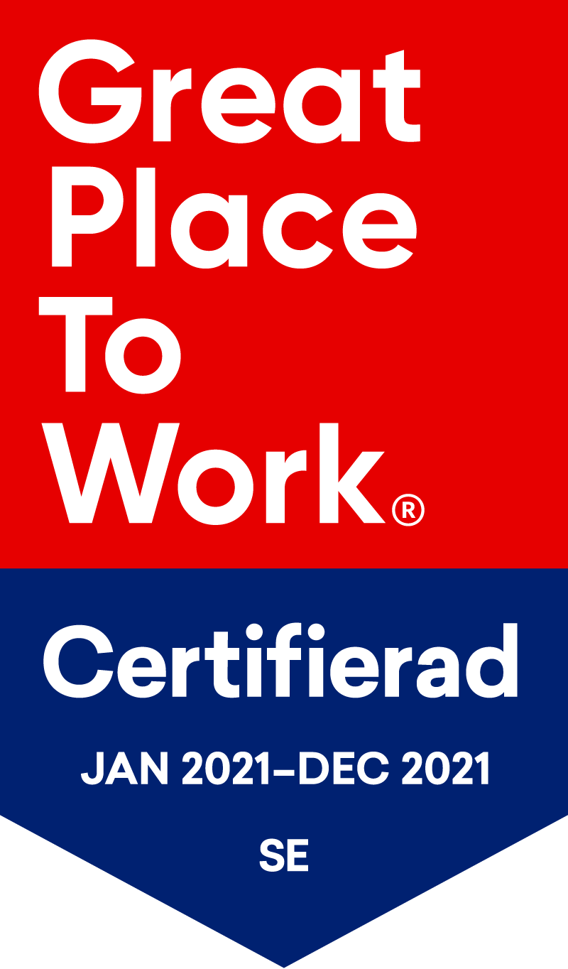 Great place to work - Certifierad