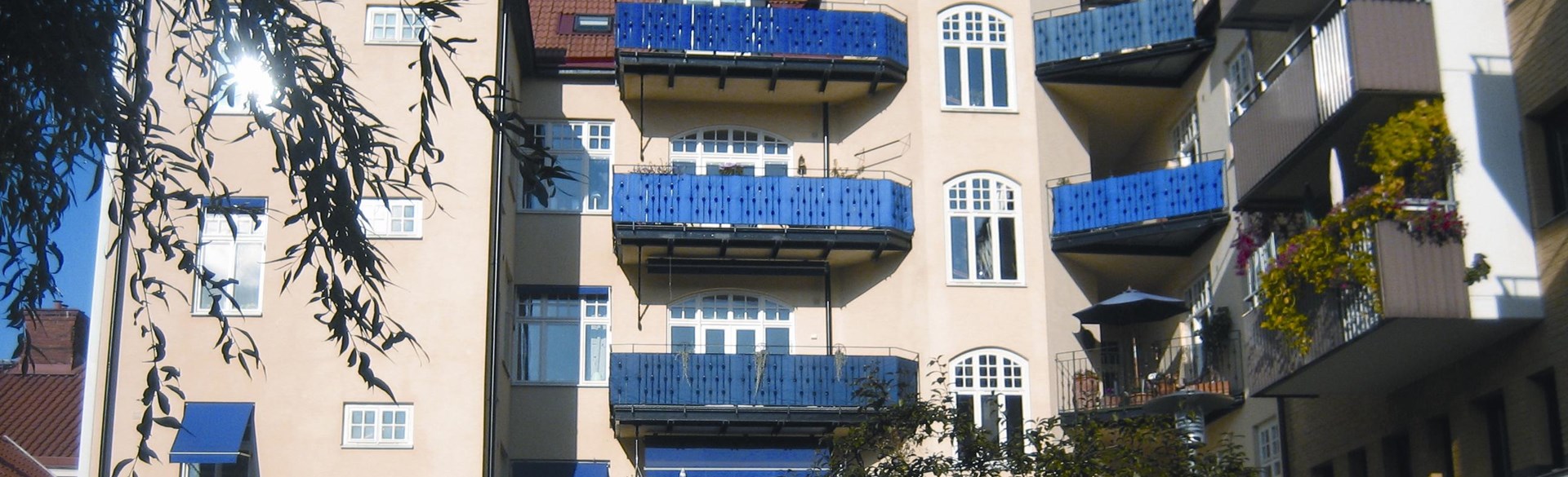 Blå balkonger