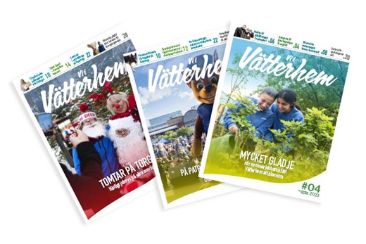 Tre tidningar av Vi i Vätterhem